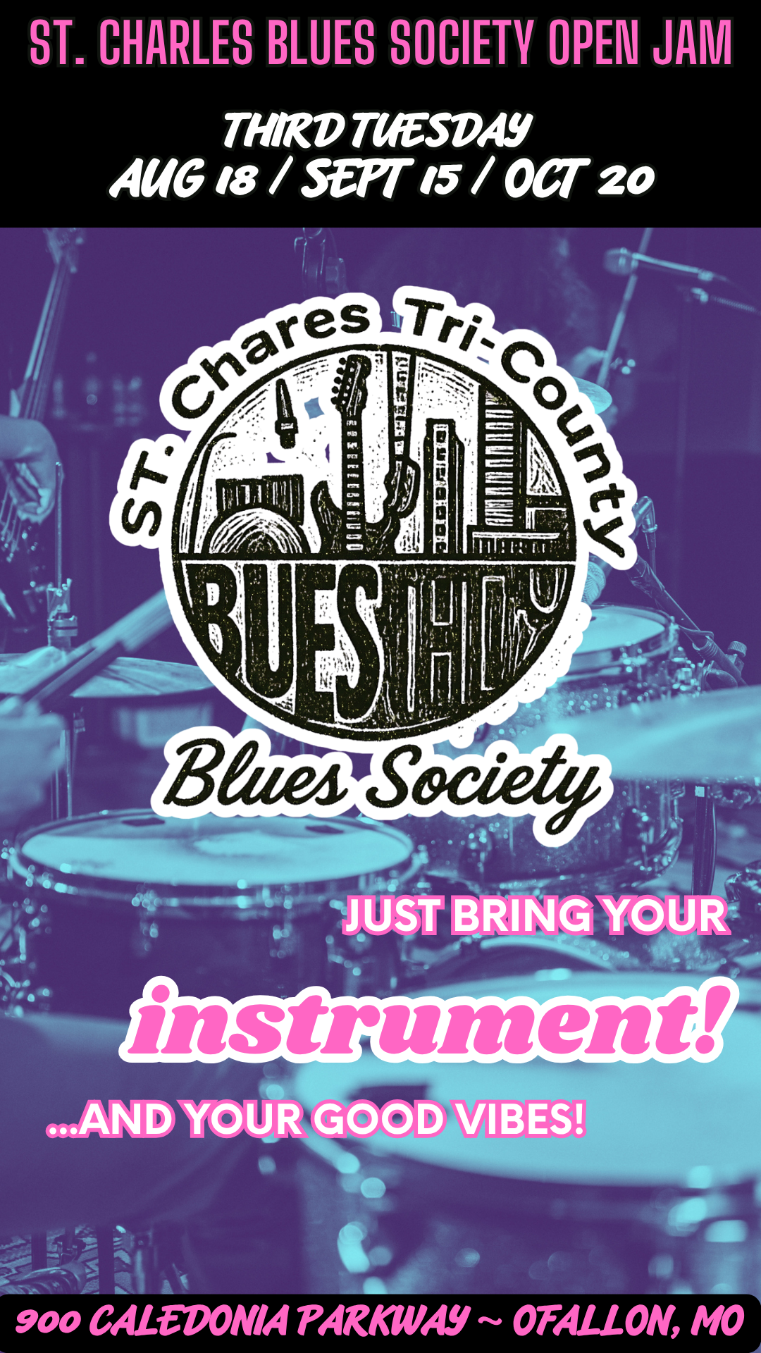Tri-County Blues Society Monthly Open Jam poster